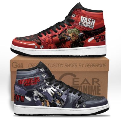 Vash the Stampede and Nicholas D Wolfwood Sneakers Trigun Custom Anime Shoes