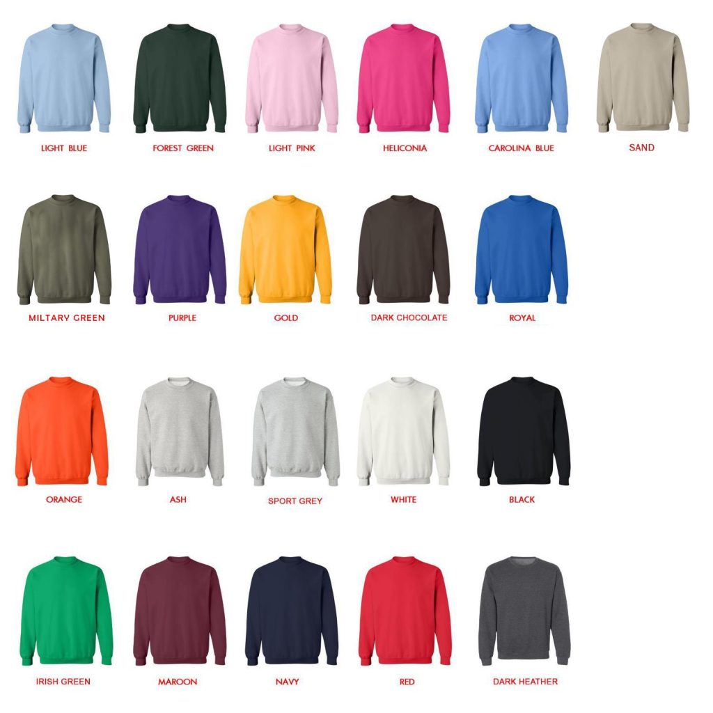 sweatshirt color chart - Trigun Shop